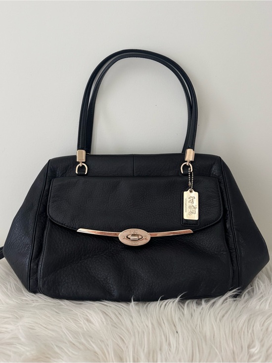 Coach Handbags - COACH East West Madison Madeline black leather satchel purse style no. 25166